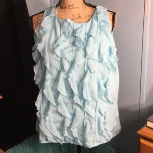 Cato Light Blue Ruffle Shirt